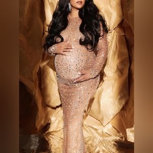 Sheer Rhinestone maternity dress NWOT